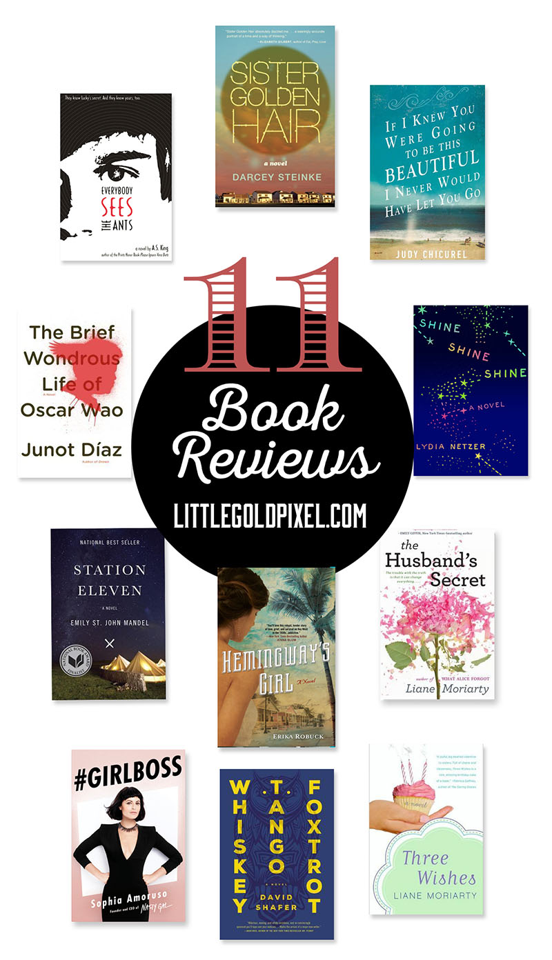 Book Reviews 2015 Part 1 • Little Gold Pixel • Lydia Netzer, Liane Moriarty, Station Eleven, Whiskey Tango Foxtrot, Shine Shine Shine, A.S. King, Hemingway's Girl