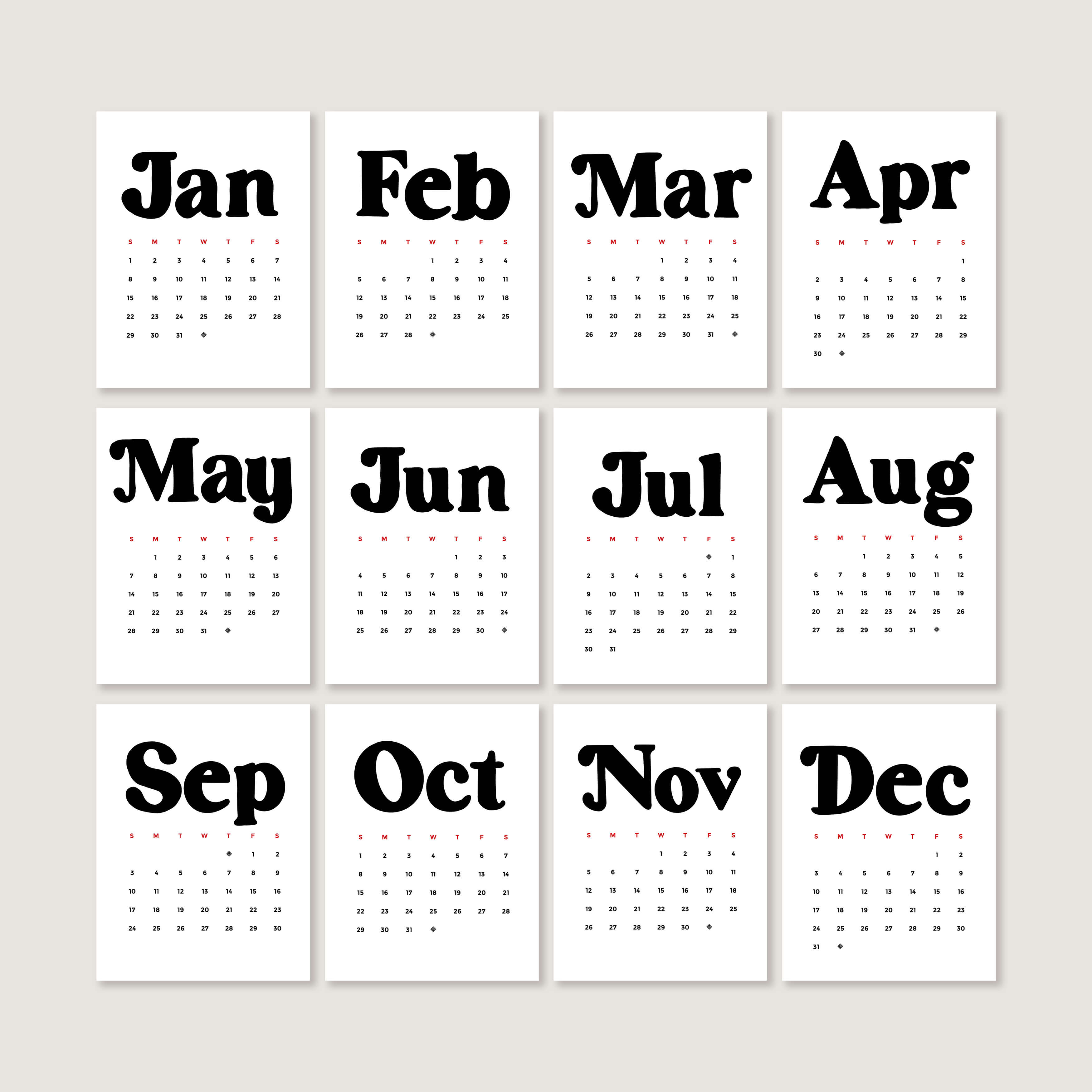 Free Printable 2023 Calendar • Little Gold Pixel • Free PDF download of the 2023 calendar for you to print out and enjoy!