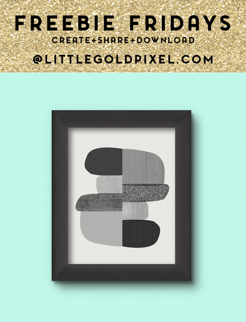 Midcentury Modern B&W Abstract Art Printable / Freebie Fridays • Little Gold Pixel