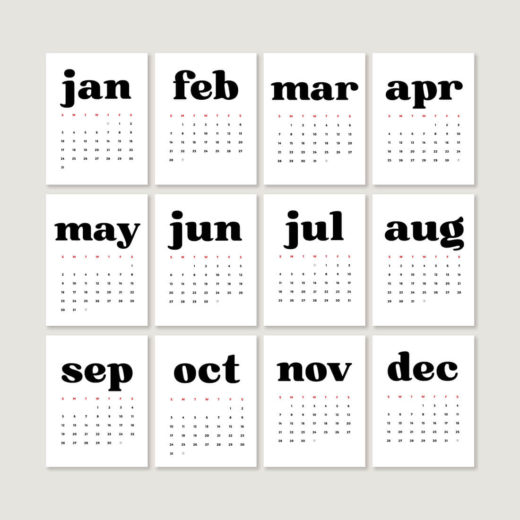 Free Printable 2021 Calendar • Little Gold Pixel