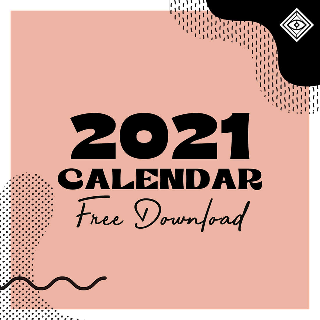 Little Gold Pixel • Free Printable 2021 Calendar • Download and print today!