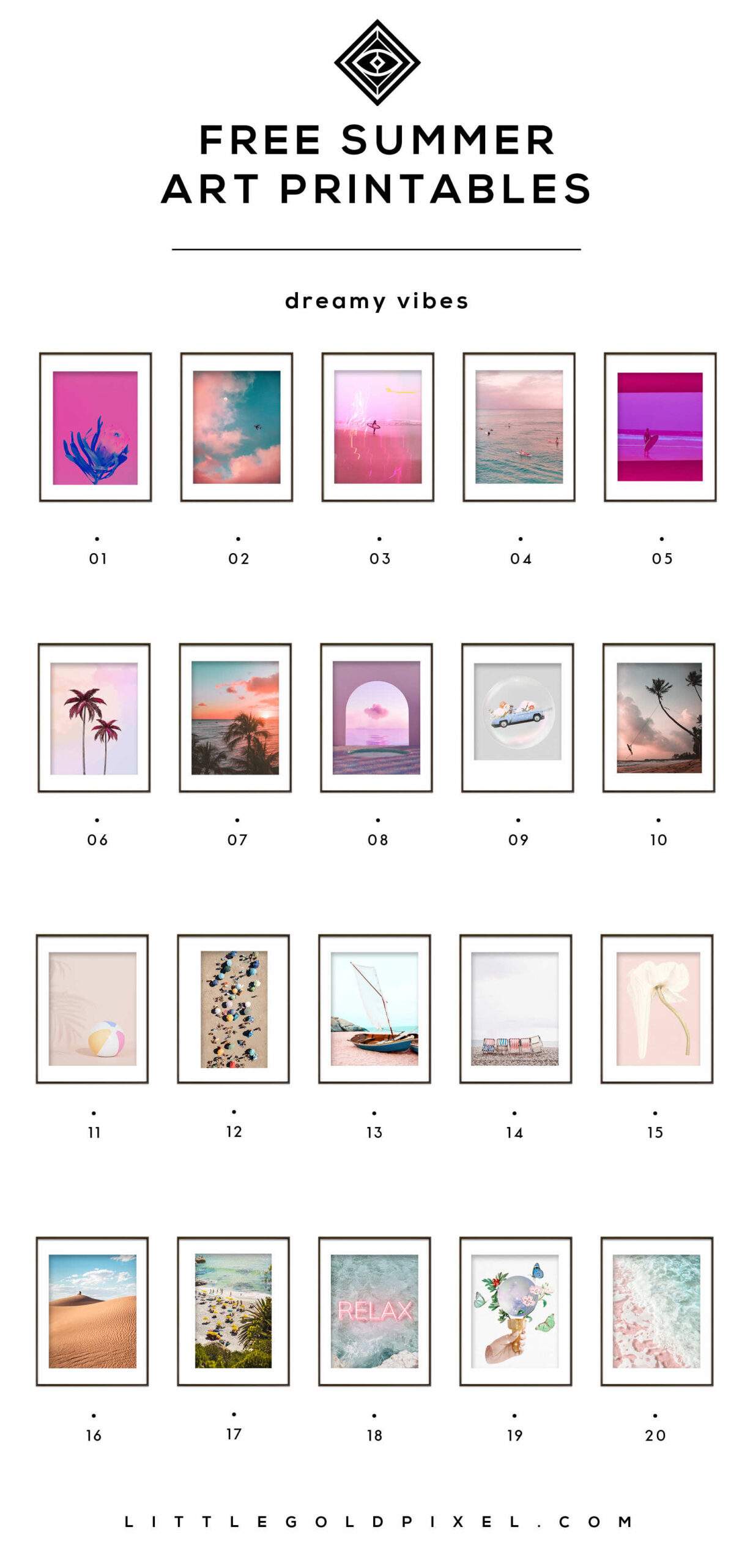 Dreamy Free Summer Art for Your Gallery Walls • Little Gold Pixel