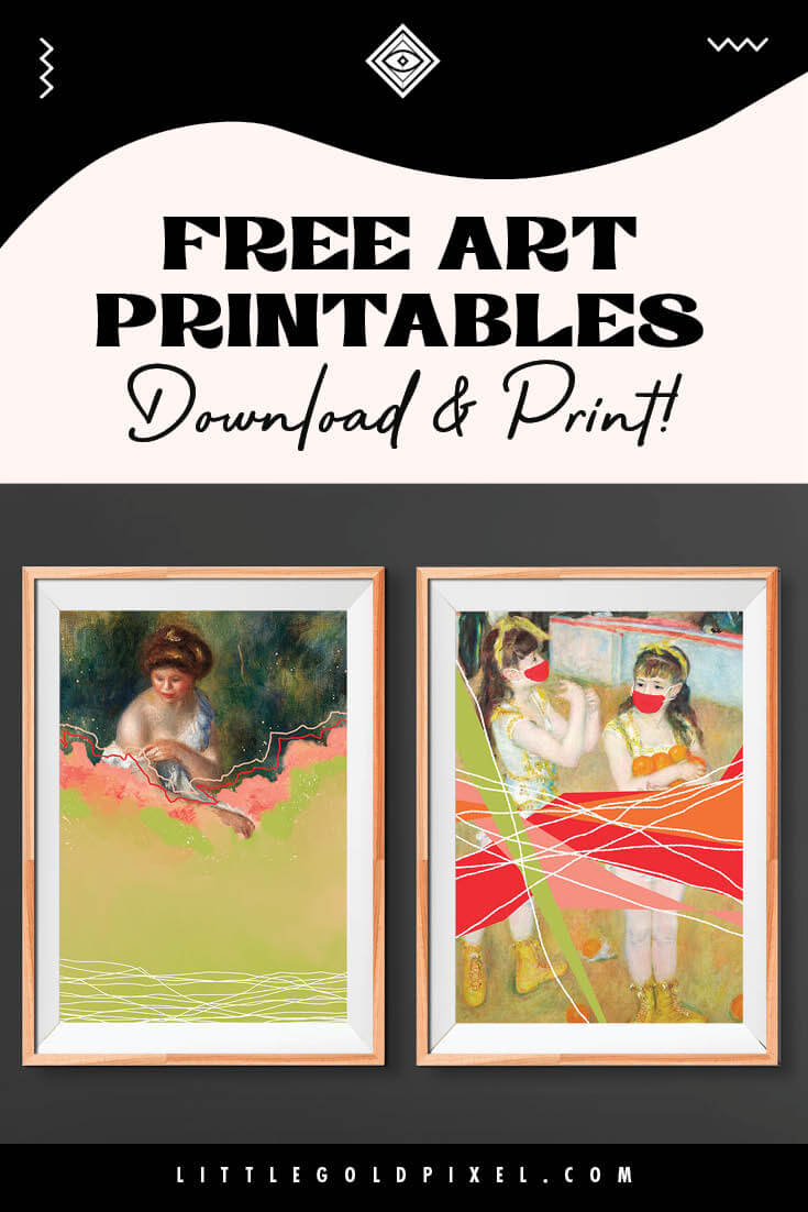 Free Altered Paintings • Free Printables • Little Gold Pixel • Snag two free altered paintings as part of my free printable series. Modern glam & maximalists take note! Download, print and hang today!
