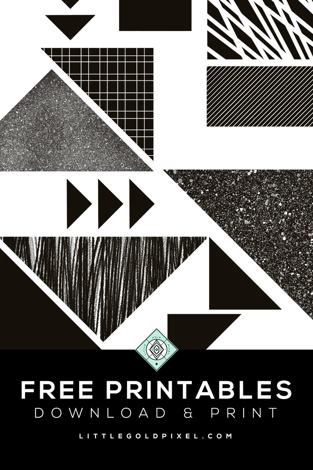 Free Geometric Abstract Printable • ARROWS • Little Gold Pixel • #freebie #download #instantdownload #freeprintable #printableart 