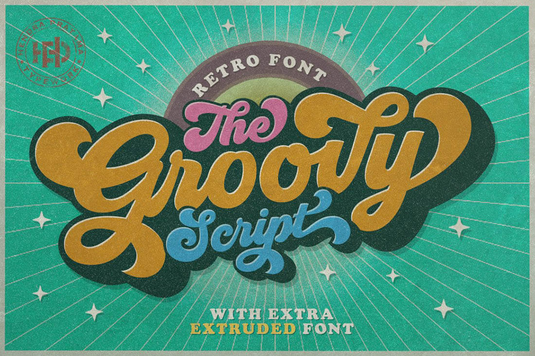 THE GROOVY SCRIPT • Retro Font Roundup • Little Gold Pixel • #psychedelic #groovy #hippie #retro #typography #type #typeface #fonts #graphicdesign #1970s #1960s
