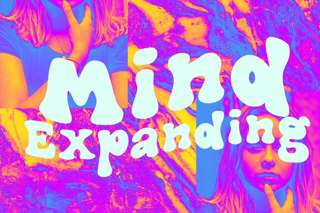 MESHROOM • Retro Font Roundup • Little Gold Pixel • #psychedelic #groovy #hippie #retro #typography #type #typeface #fonts #graphicdesign #1970s #1960s