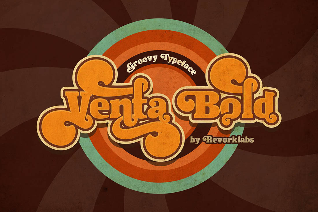 VENTA BOLD • Retro Font Roundup • Little Gold Pixel • #psychedelic #groovy #hippie #retro #typography #type #typeface #fonts #graphicdesign #1970s #1960s