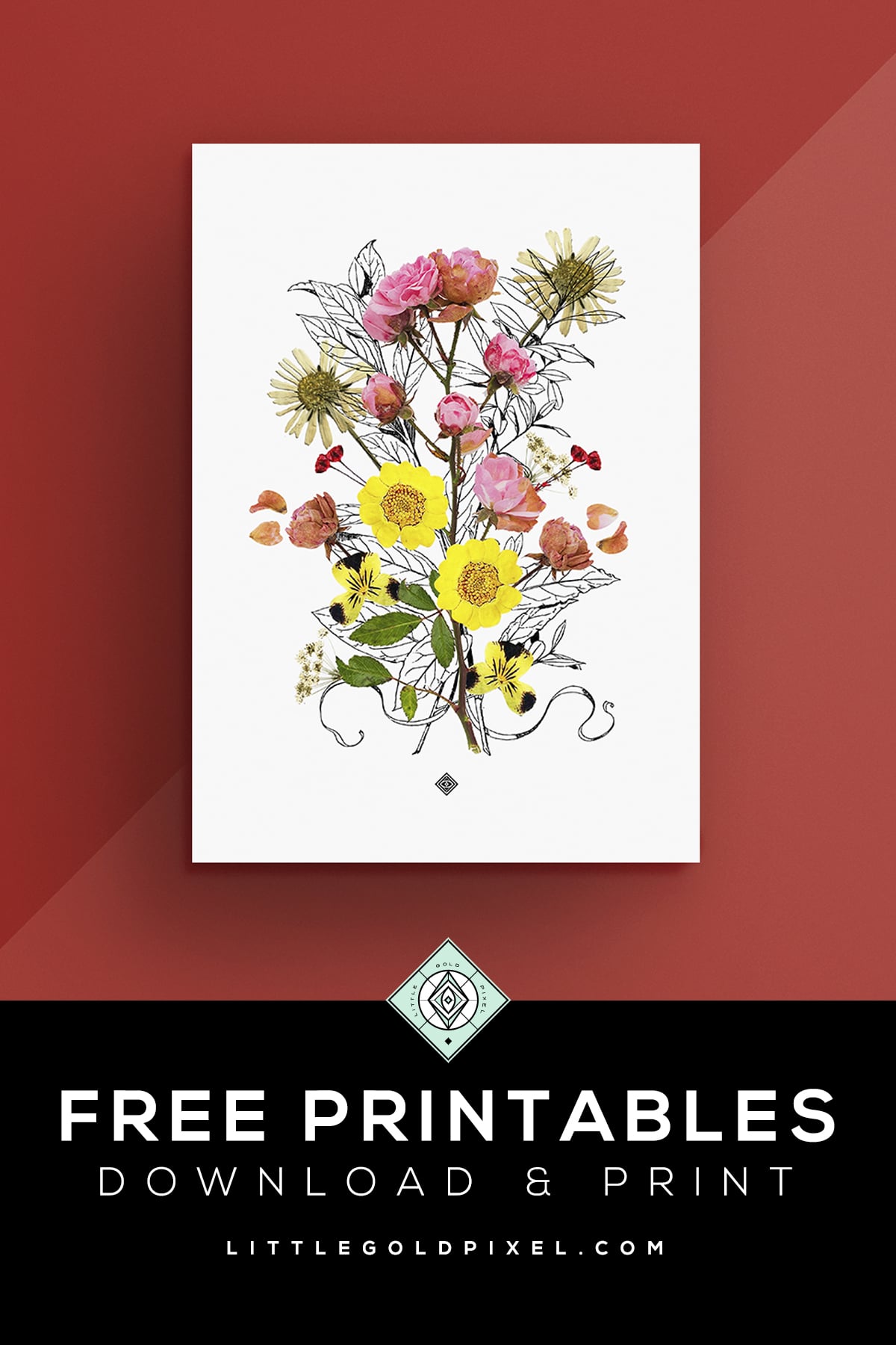 Pressed Flowers Free Printable • Little Gold Pixel