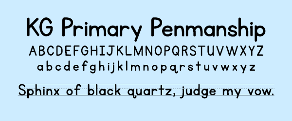 KG Primary Penmanship Font
--
25 Typefaces for Cool Kids • Little Gold Pixel • #schoolfonts #schooltype #schooltypefaces #typography #fonts