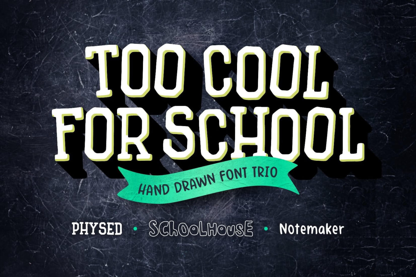 Too Cool for School Font
--
25 Typefaces for Cool Kids • Little Gold Pixel • #schoolfonts #schooltype #schooltypefaces #typography #fonts