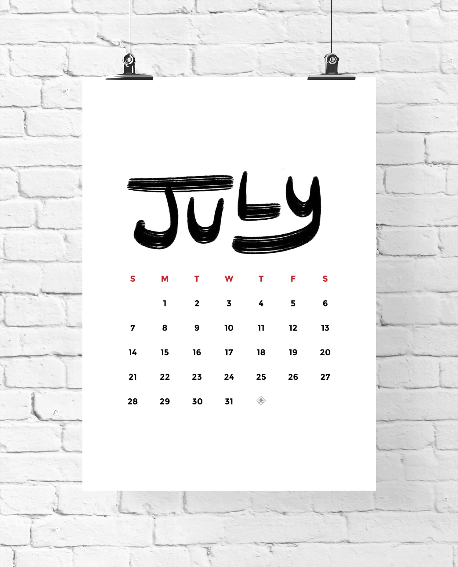 Free Printable 2019 Calendar • Little Gold Pixel