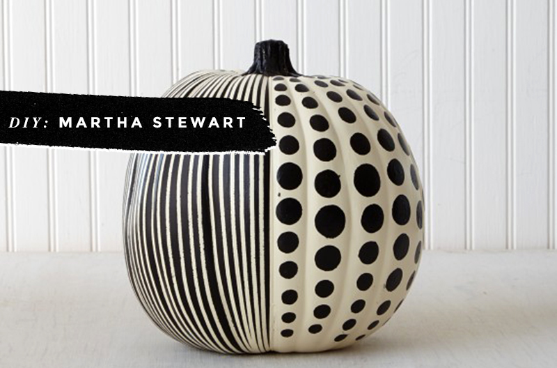 Black & White Pumpkins: Easy, Minimal, No-Carve Ideas • Little Gold Pixel • photo via Martha Stewart