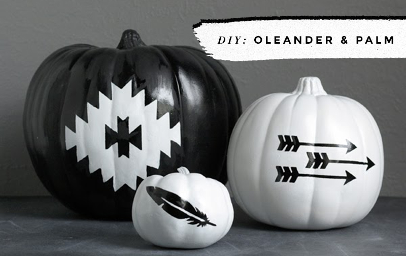 Black & White Pumpkins: Easy, Minimal, No-Carve Ideas • Little Gold Pixel • photo via Oleander and Palm