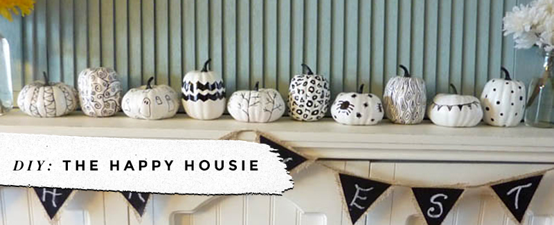 Black & White Pumpkins: No-Carve Ideas • Little Gold Pixel