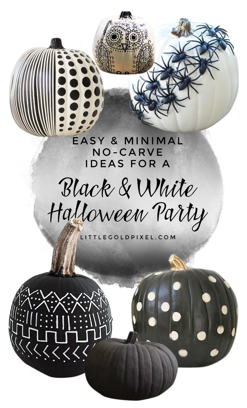 Black & White Pumpkins: Easy, Minimal, No-Carve Ideas • Little Gold Pixel