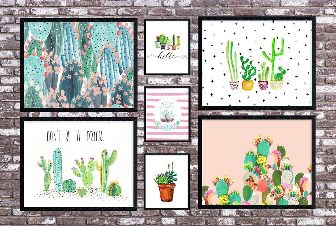 Cactus Art Roundup: 55 Awesome Free Printables • Little Gold Pixel