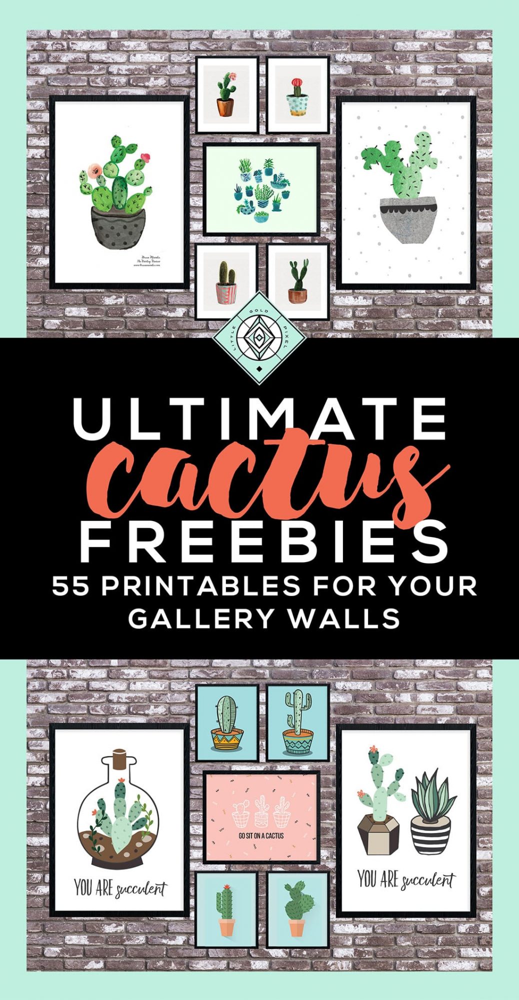 Cactus Art Roundup: 55 Awesome Free Printables • Little Gold Pixel