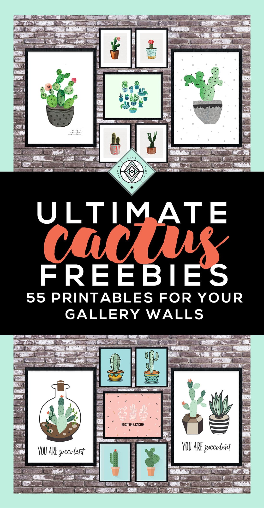Cactus Art Roundup: 55 Awesome Free Printables • Little Gold Pixel