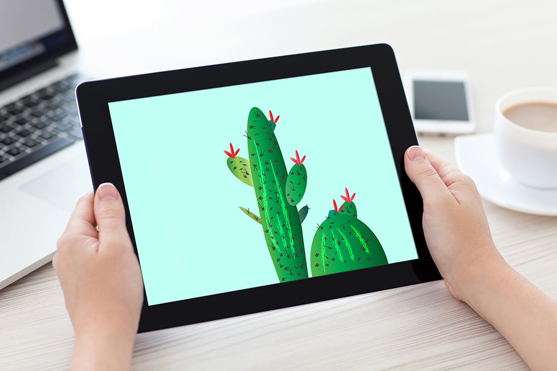 Free Cactus Art to Prettify Your Tech • Wallpaper / Screen Saver • Little Gold Pixel