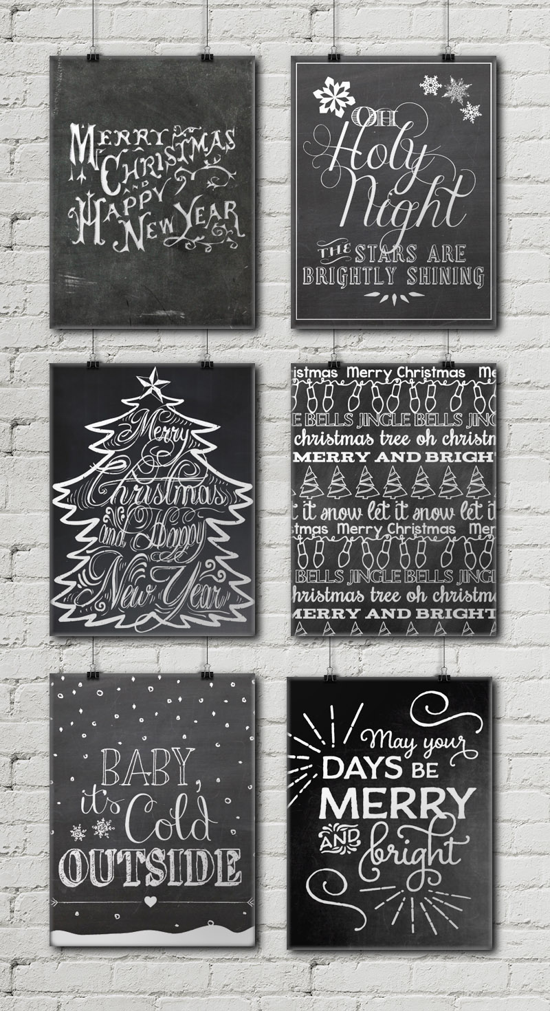 12 Free Christmas Chalkboard Printables • Little Gold Pixel