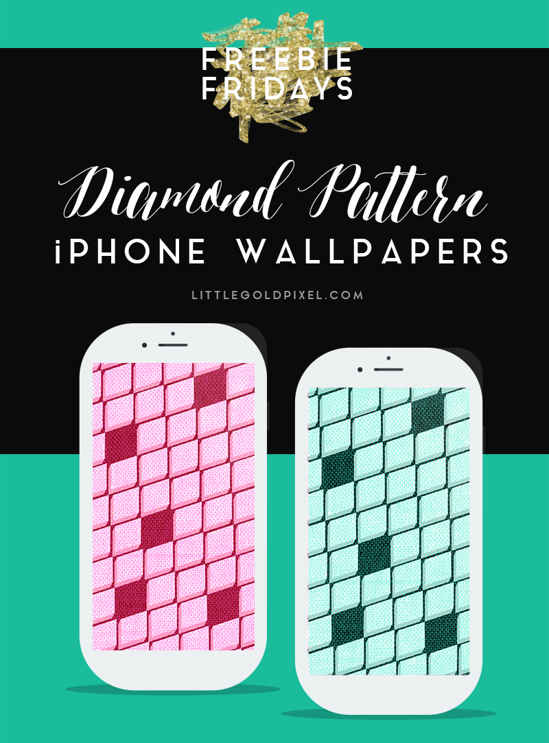 Free Diamond Pattern iPhone Wallpapers • Little Gold Pixel