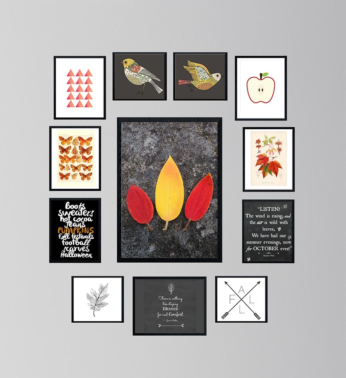 Fall Gallery Wall: 12 Bold & Modern Free Printables • Little Gold Pixel • #fallgallerywall #fallprintables #freeart #freeartprintables #freebies #halloween #autumn #october