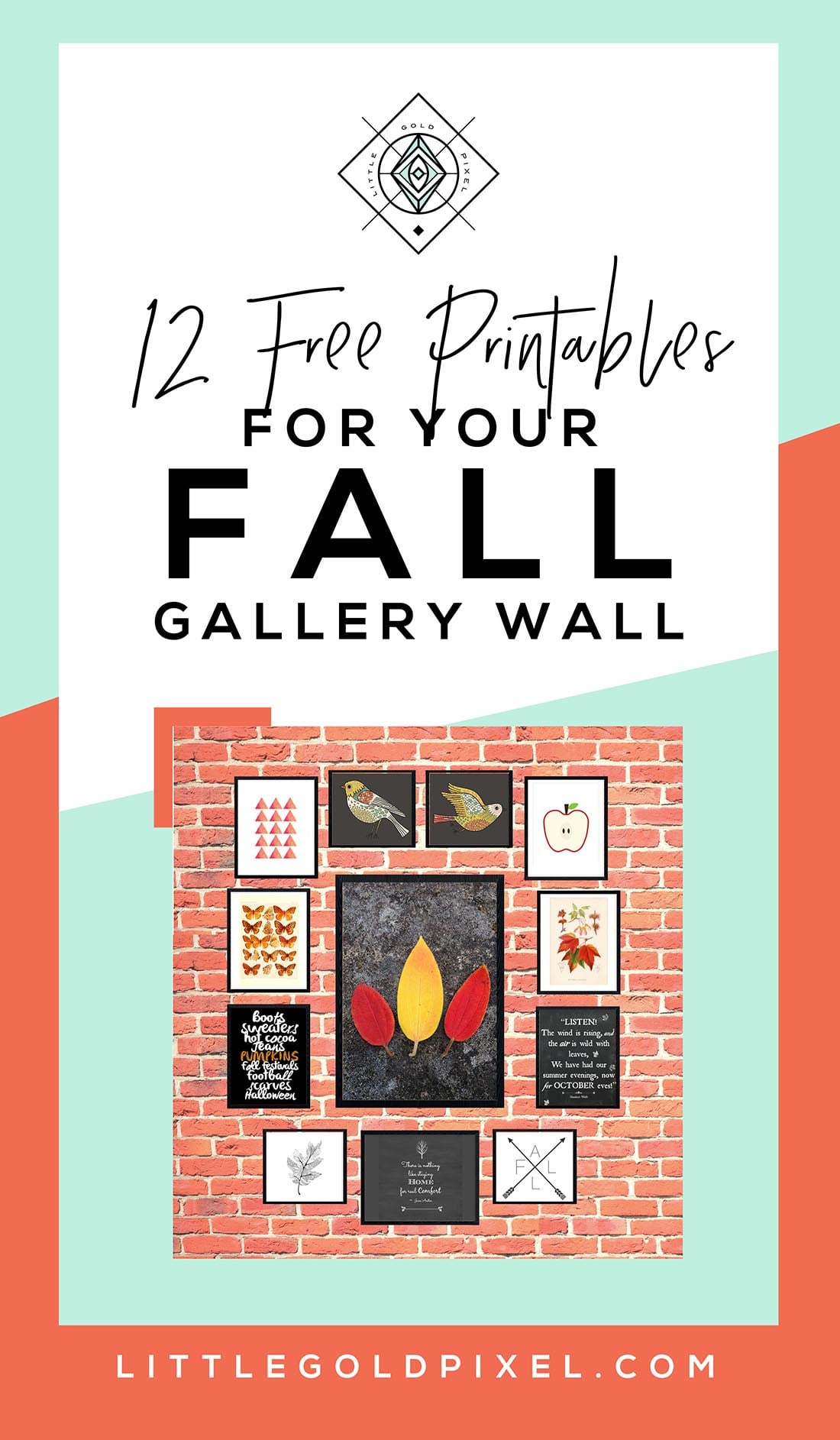 Fall Gallery Wall: 12 Bold & Modern Free Printables • Little Gold Pixel • #fallgallerywall #fallprintables #freeart #freeartprintables #freebies #halloween #autumn #october