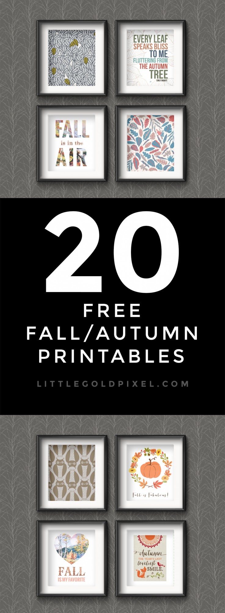 20 Awesome Free Fall Printables • Little Gold Pixel • In which I round up 20 Awesome Free Fall Printables that you can use to update your seasonal decor and gallery walls.