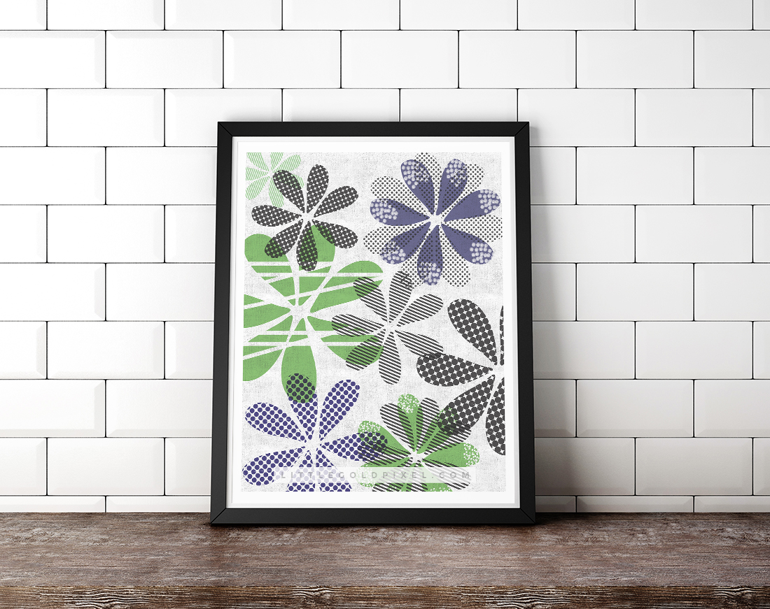 Flower Power Mod Art Printable