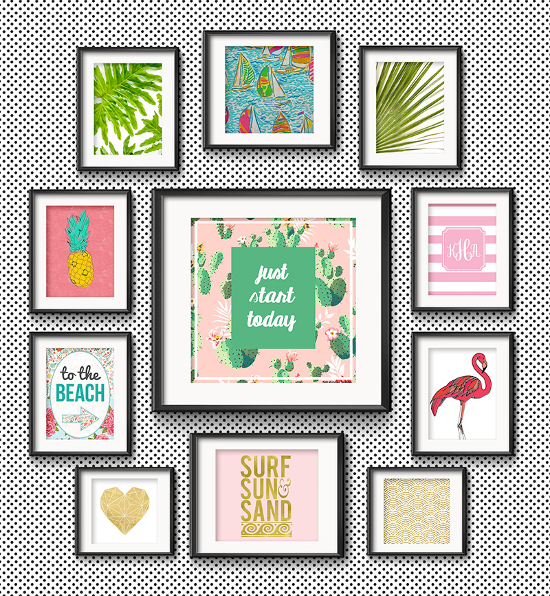 Frame Game: Beachy Keen Gallery Wall for a Preppy Collegian • Little Gold Pixel