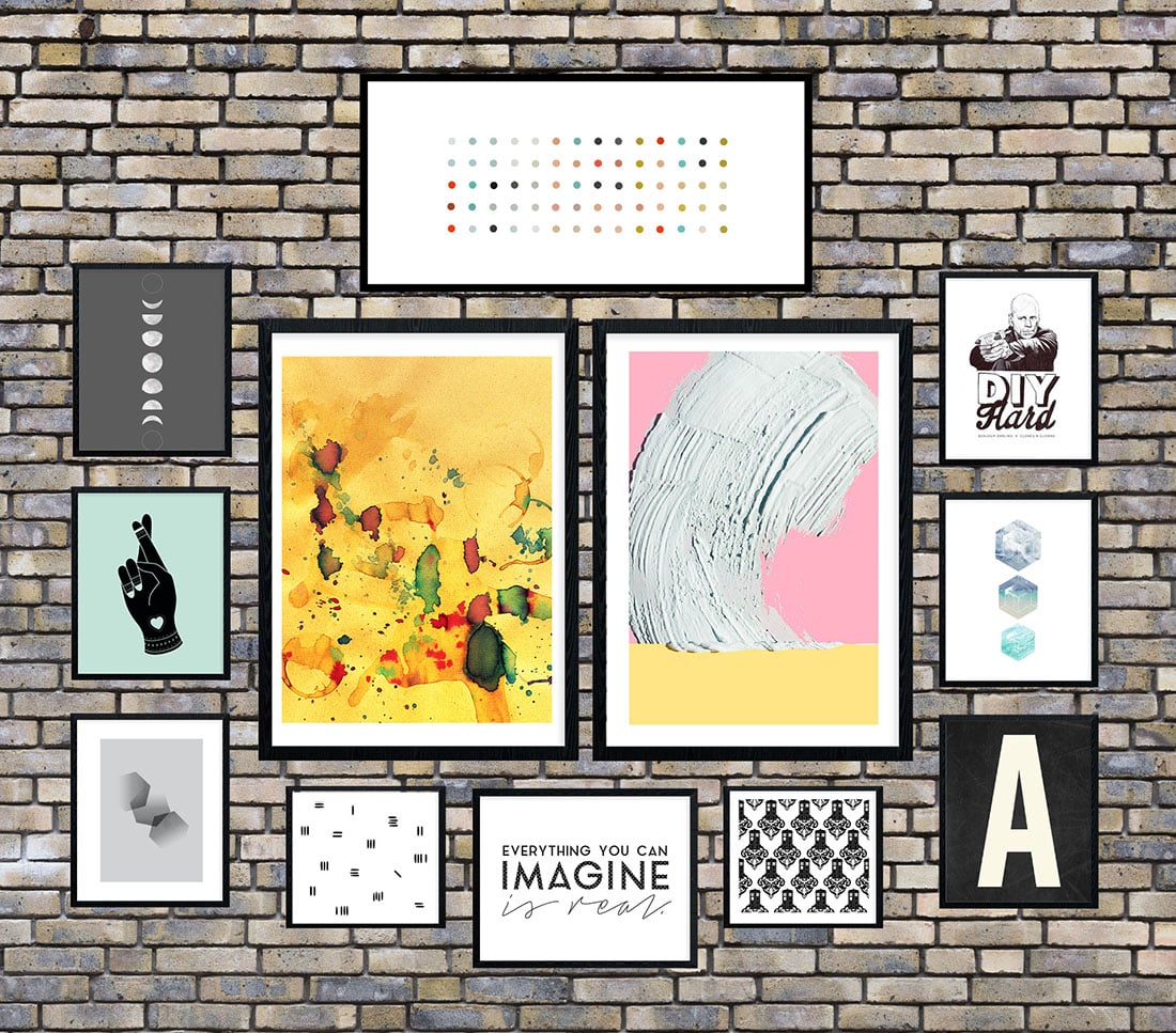 Artsy + Industrial Chic Gallery Wall • Frame Game • Little Gold Pixel