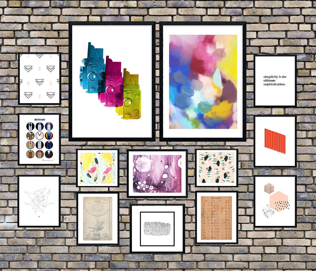 Artsy + Industrial Chic Gallery Wall • Frame Game • Little Gold Pixel