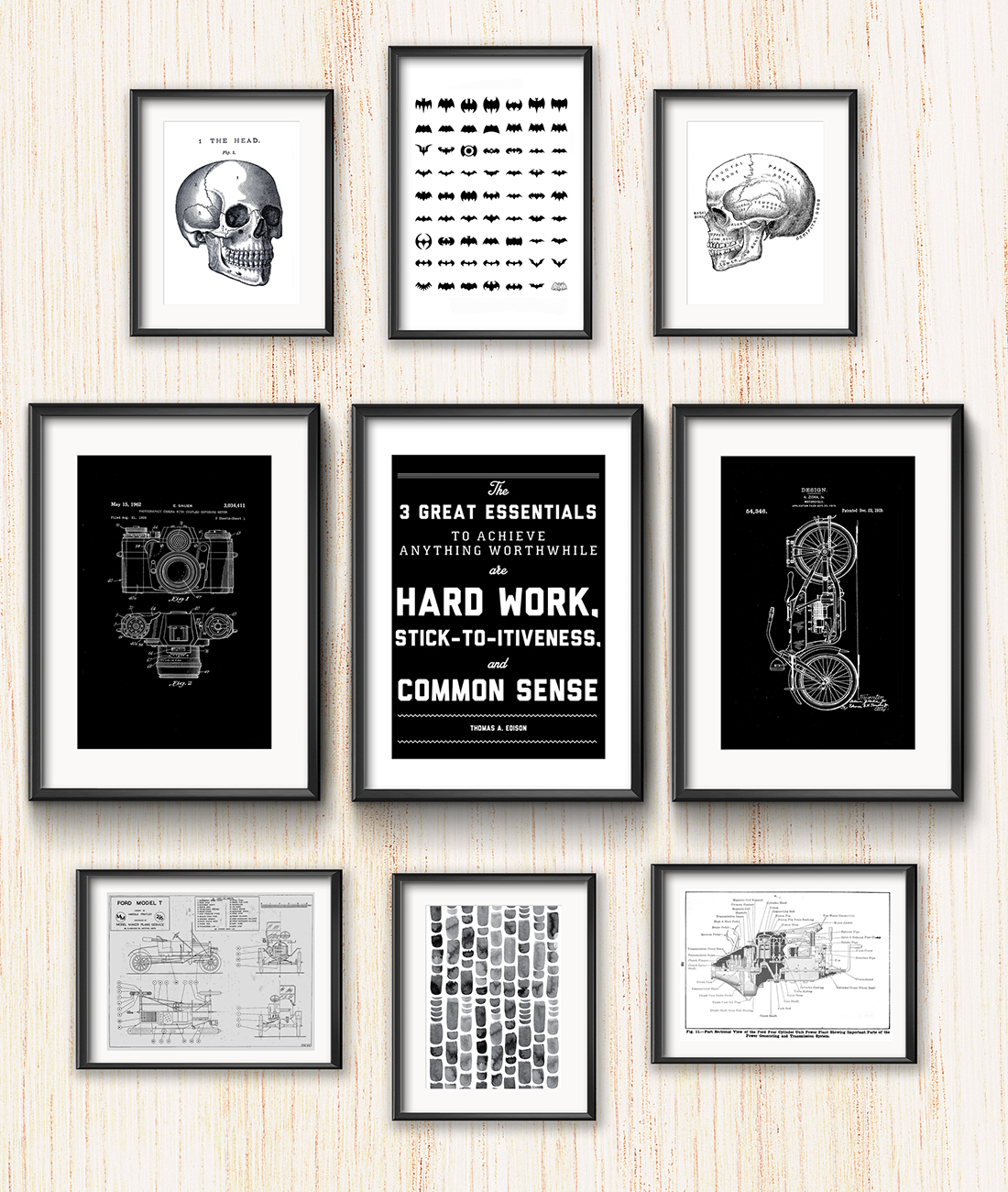 Frame Game: Stark B&W Gallery Wall for Science-Minded Couple