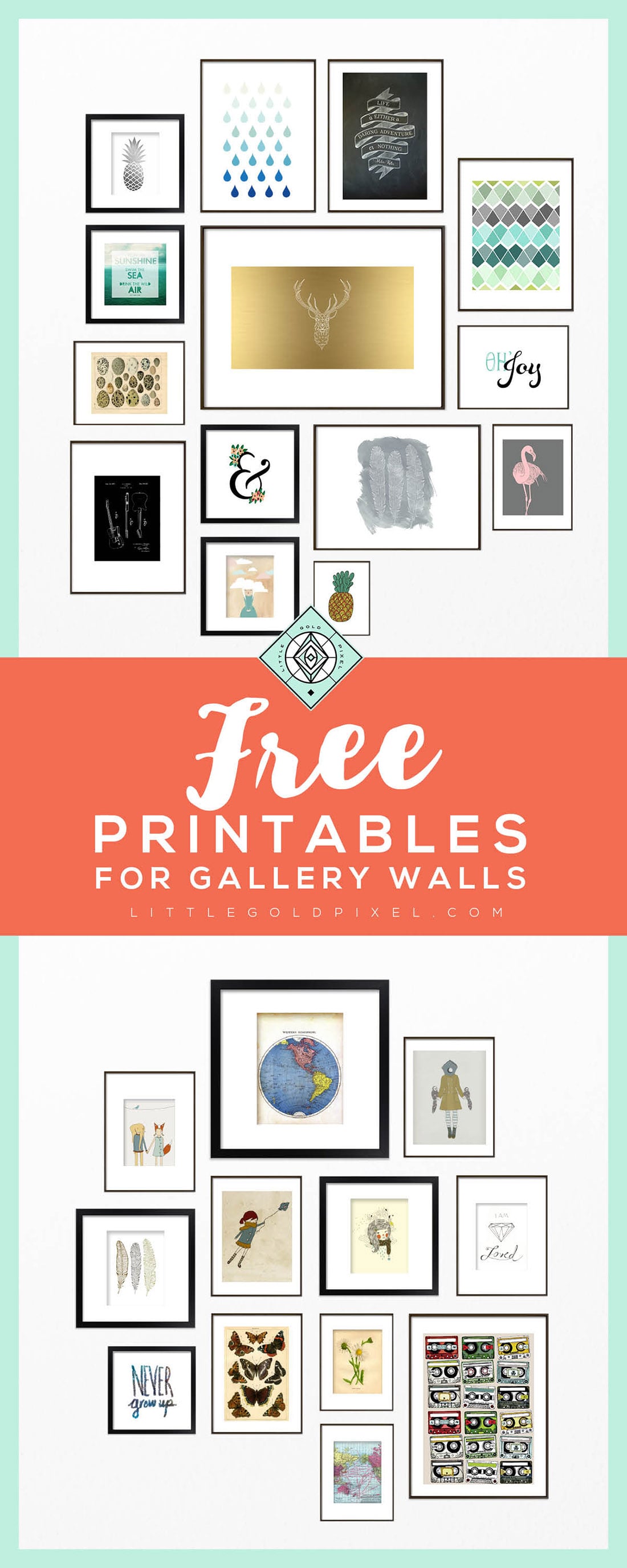 26 Free Printables For Gallery Walls • Little Gold Pixel • An Art Printable Roundup • #printables #freebies #freeprintables #freeart #freeprints #gallerywall #gallerywallideas #gallerywallart