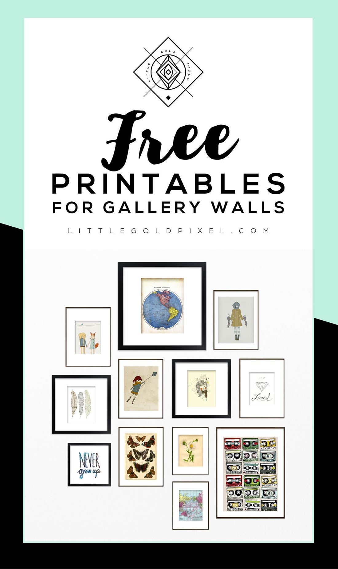 26 Free Printables For Gallery Walls • Little Gold Pixel • An Art Printable Roundup • #printables #freebies #freeprintables #freeart #freeprints #gallerywall #gallerywallideas #gallerywallart