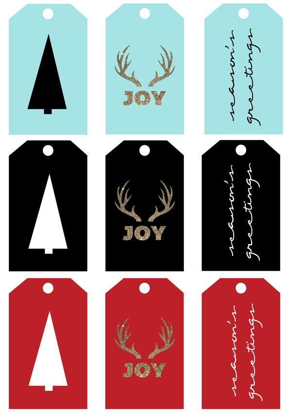 Easy & Free Modern Holiday Gift Tags • littlegoldpixel.com • Nine fun, mod gift tags available in a free printable