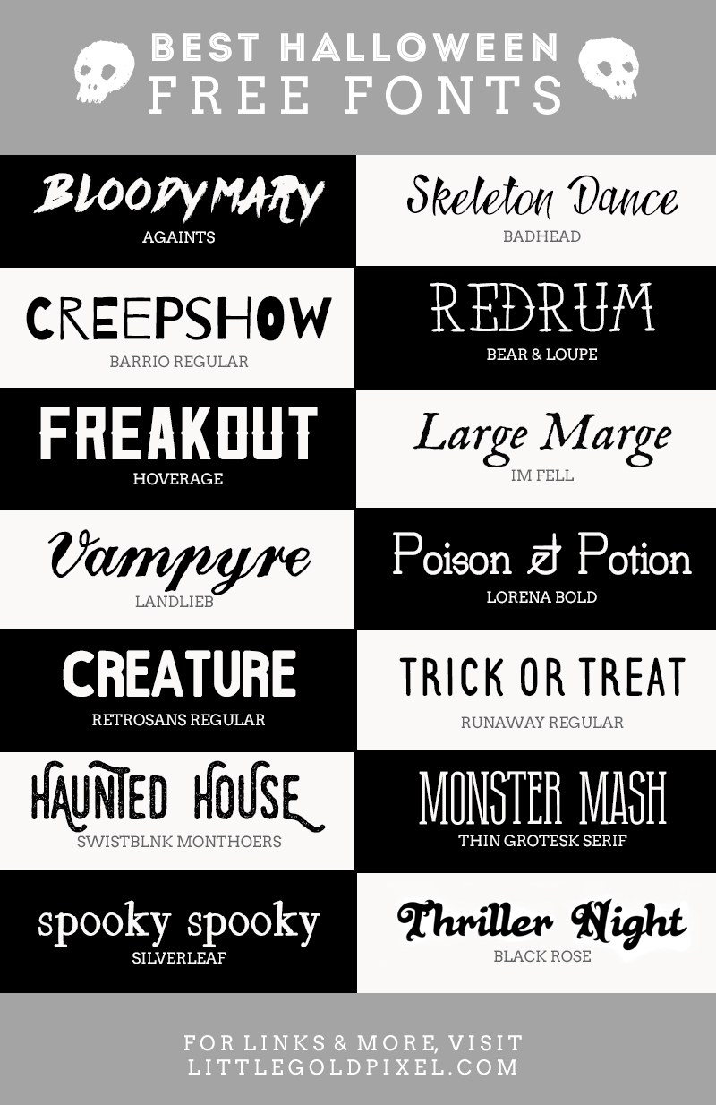 14 Free Halloween Fonts You Can Use Year-Round • Little Gold Pixel