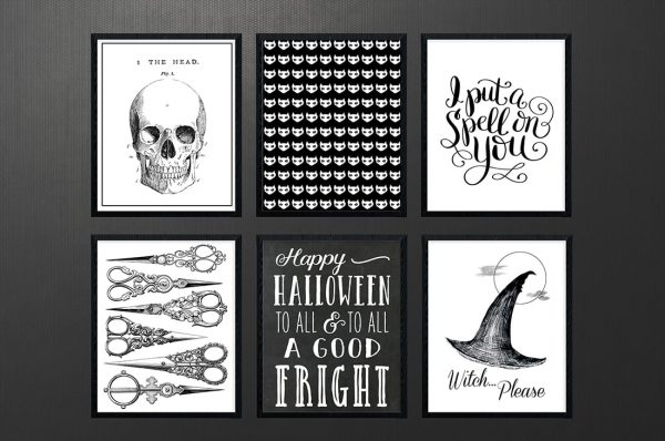 Black and White Sophisticated printable Halloween Collection – Wants and  Wishes