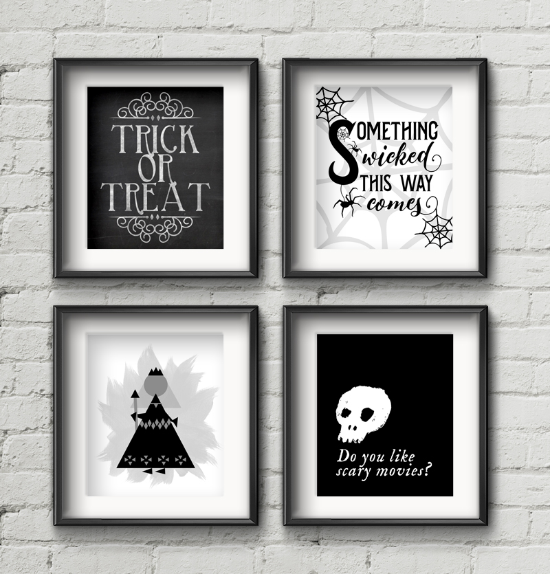 Black and White Sophisticated printable Halloween Collection – Wants and  Wishes