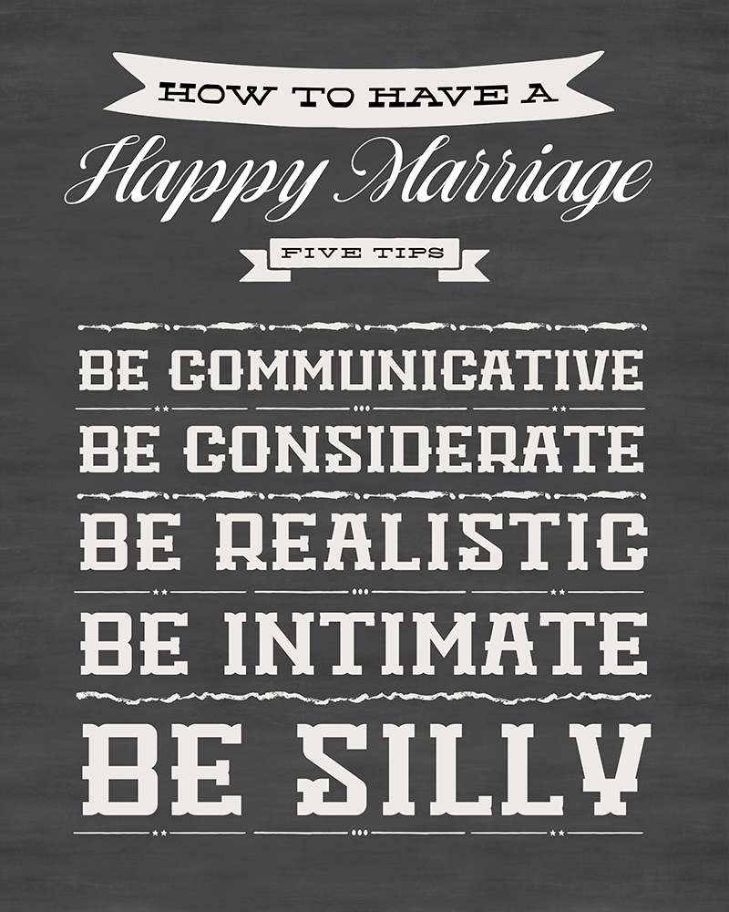 Free Printable: Tips for a Happy Marriage