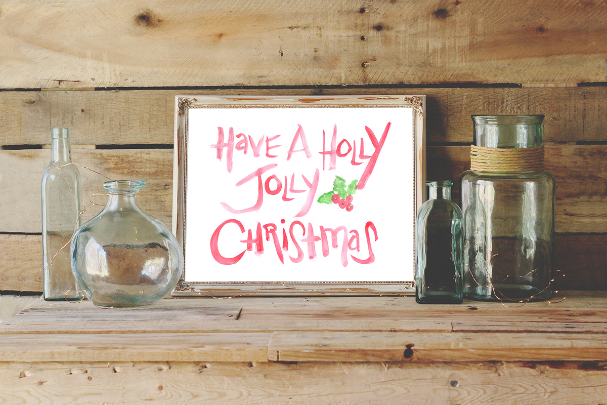 Have a Holly Jolly Christmas Free Watercolor Printable • Little Gold Pixel