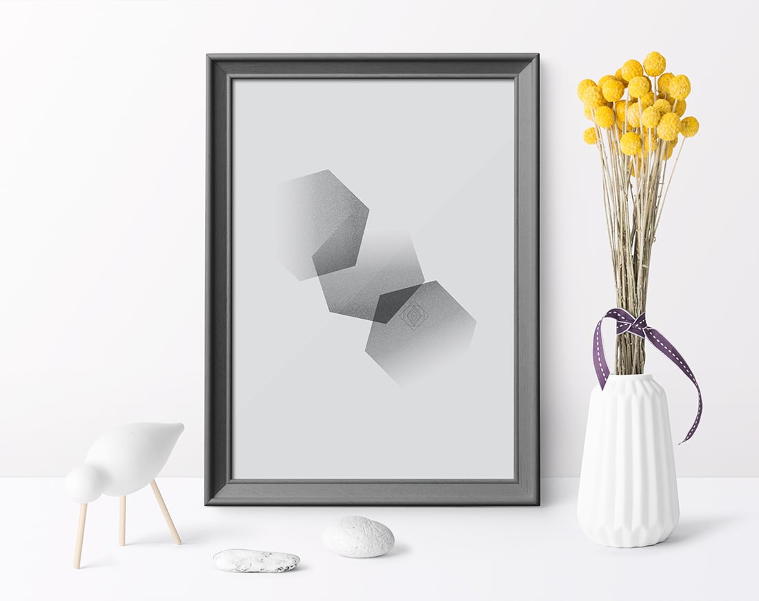 Free Minimal Hexagon Art Printable / Freebie Fridays