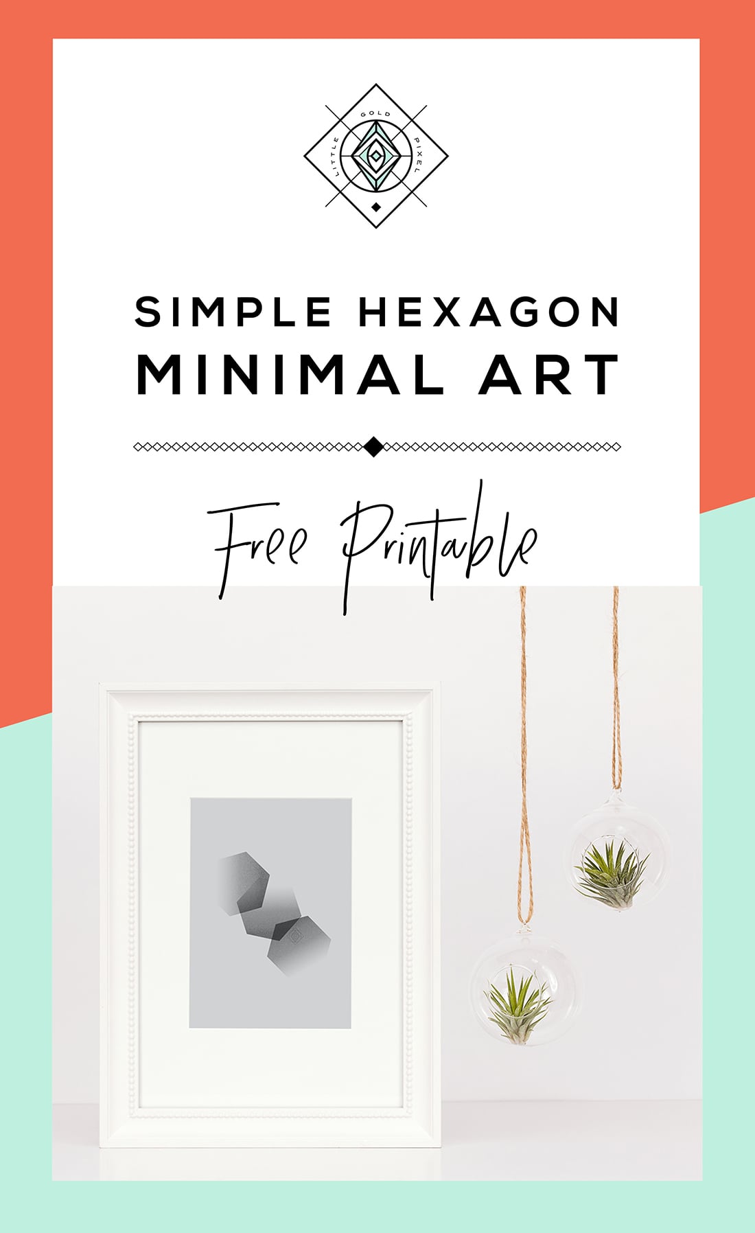 Free Minimal Hexagon Art Printable / Freebie Fridays