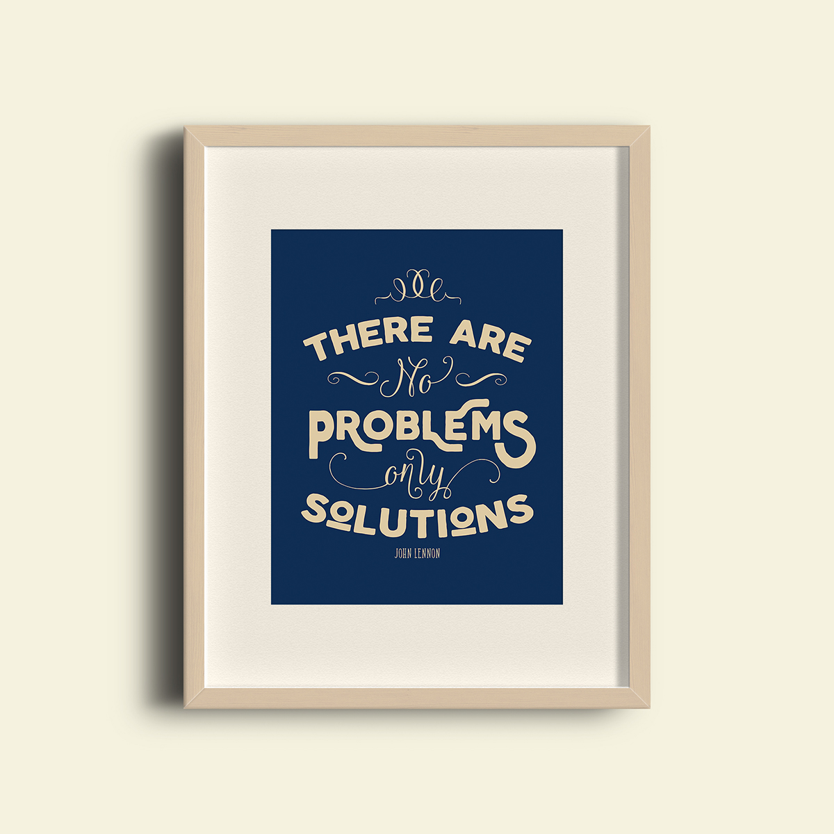 John Lennon Free Art Printable: There Are No Problems Only Solutions •  Little Gold Pixel