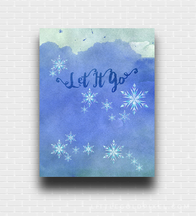 Frozen Let It Go Free Art Printable • Little Gold Pixel • A variation of my earlier printables, this time art directed by my 4-year-old daughter.