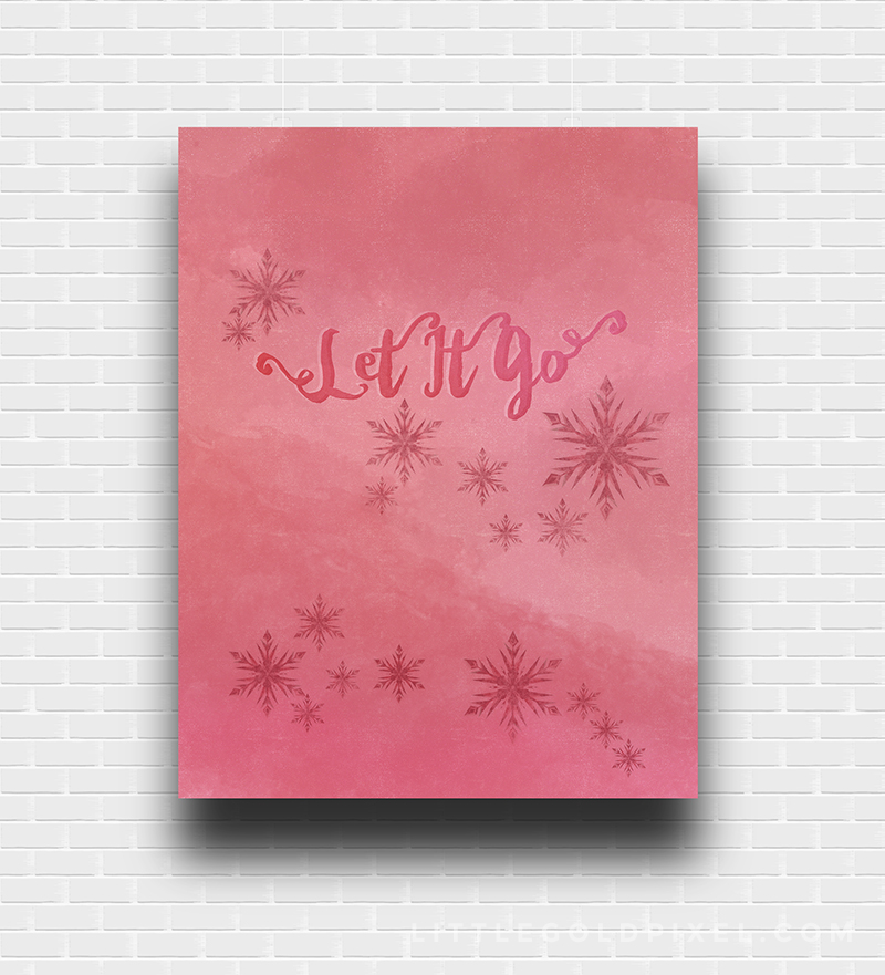Frozen Let It Go Free Art Printable • Little Gold Pixel • A variation of my earlier printables, this time art directed by my 4-year-old daughter.