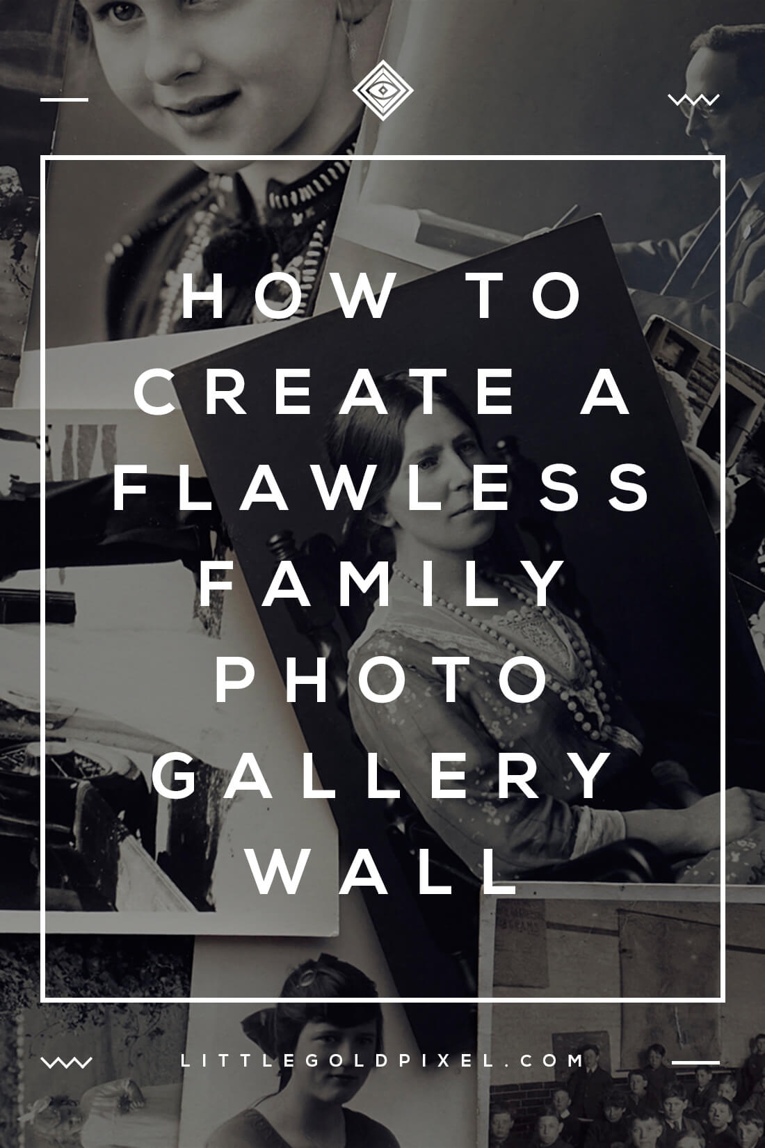 How to Create a Flawless Family Photo Gallery Wall in 5 Easy Steps • Little Gold Pixel • Follow these 5 steps to create a flawless family photo gallery wall. It's easier than you might think to take your mismatched memories and make them chic. #familyphotos #gallerywall #gallerywallideas