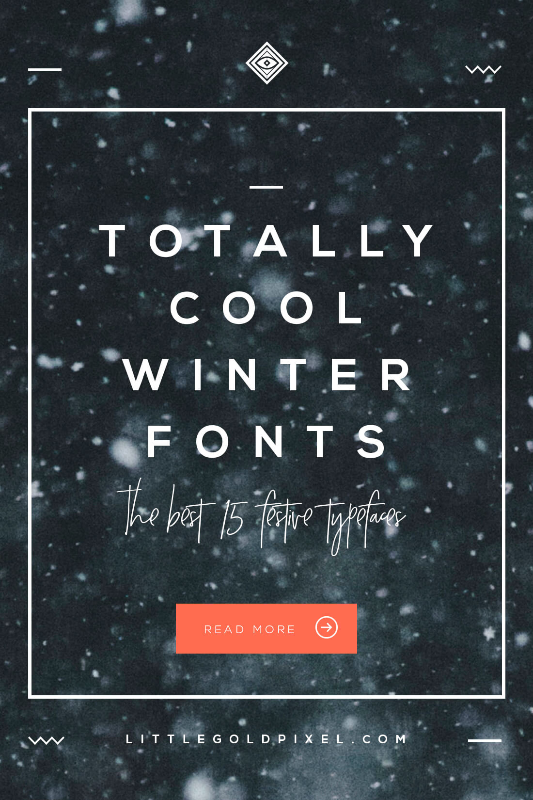 Winter Fonts • 15 Coolest Typefaces for Your Festivities • Little Gold Pixel • In which I round up 15 cool winter fonts to liven up your personal designs. Festive typefaces will help you celebrate the most wonderful time of the year. #winterfonts #typography #fontroundup #holidayfonts #holidaycardfonts