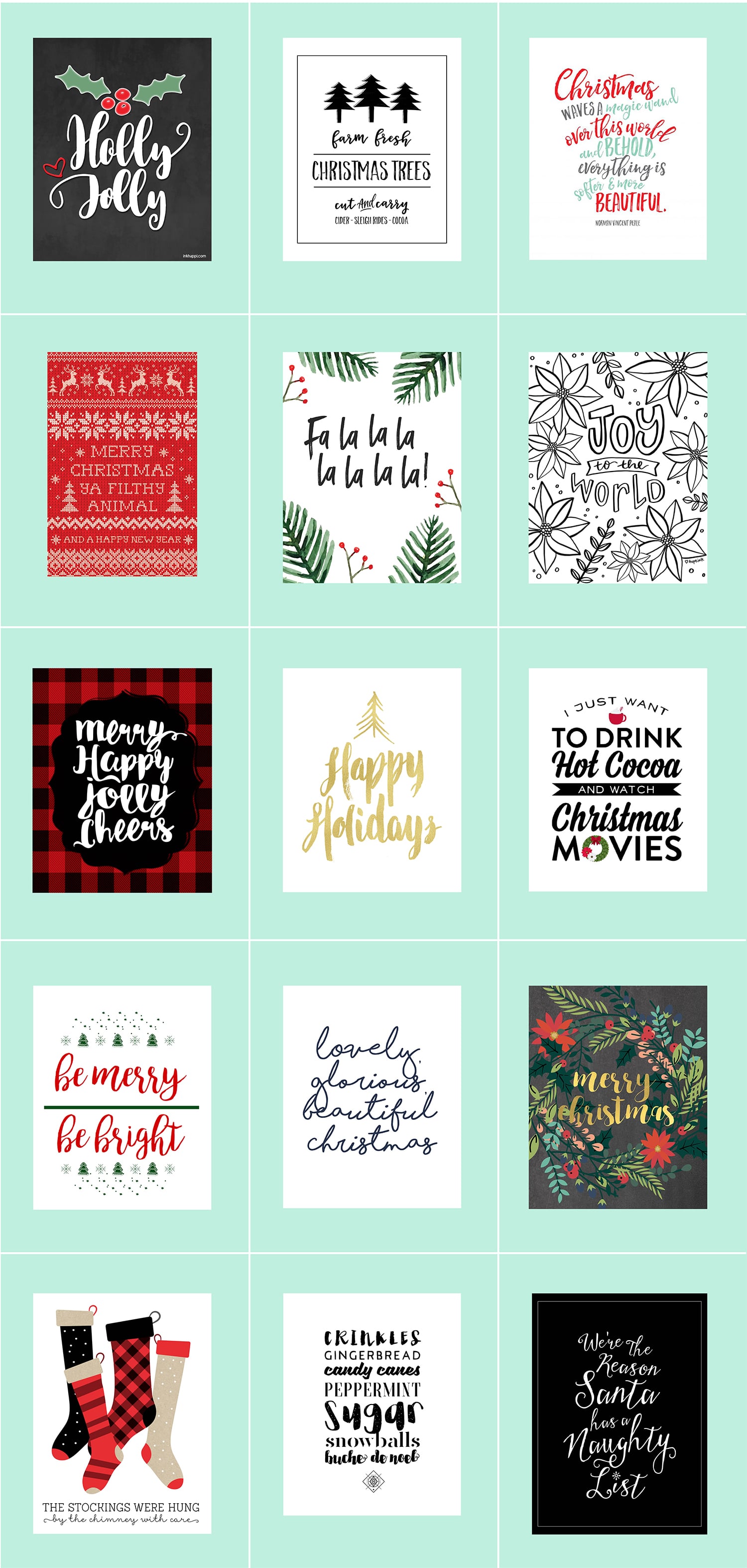 30 Free Christmas Printables