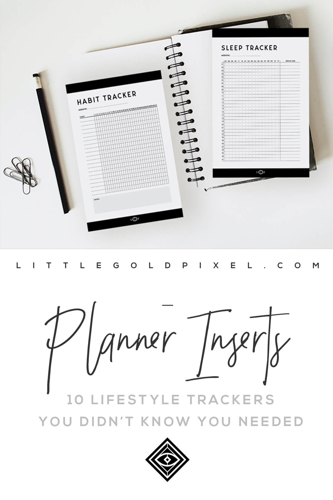 10 Planner Inserts to Track Your Goals • Little Gold Pixel • #planner #plannerinsert #minimal #printable #printableplanner #plannerpdf #leilajewelstudio